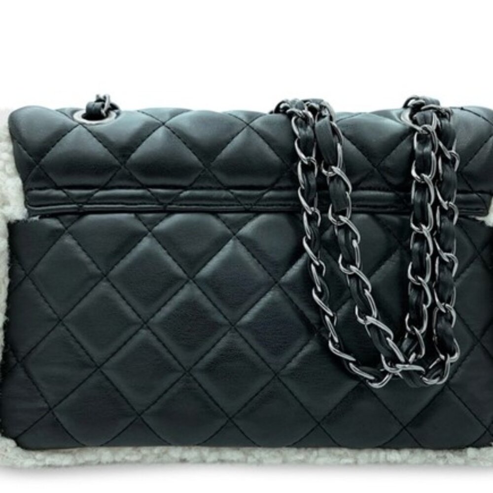 GILDA PARIS Quilted Fur Baguette Bag NWT - Picture 3 of 4